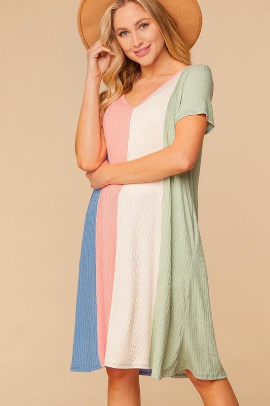 Forever Yours Color Block Midi Dress