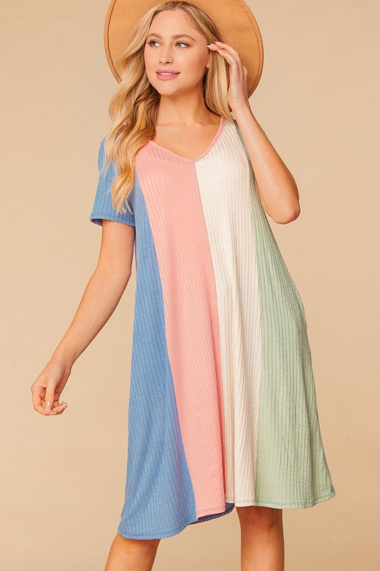 Forever Yours Color Block Midi Dress
